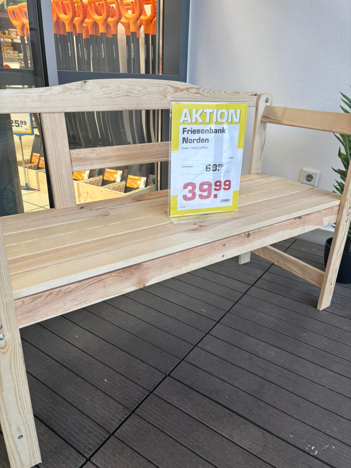 Friesenbank Norden Kiefer 118x45,5x78cm