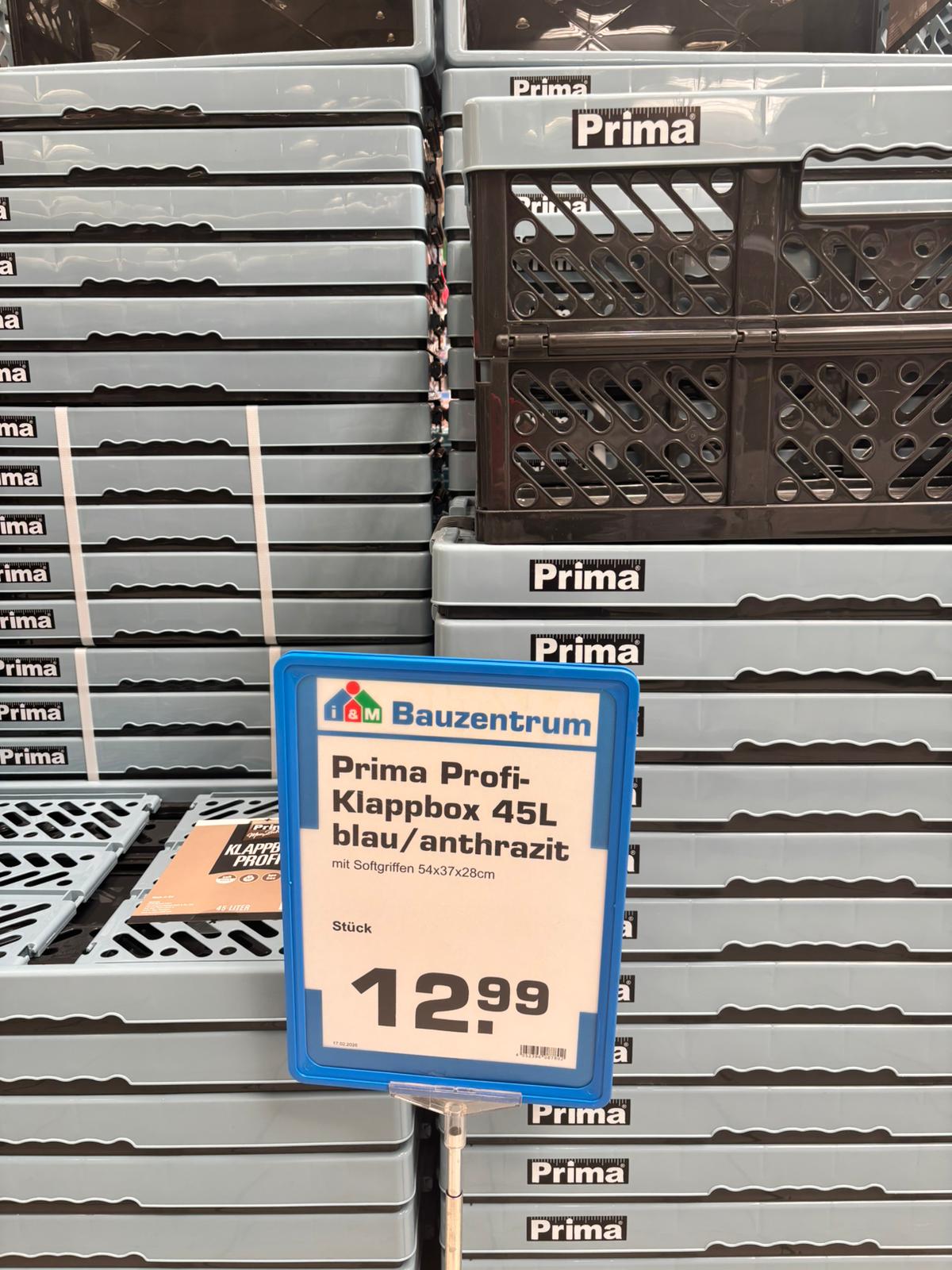 Prima Profi-Klappbox 45L blau/anthrazit
