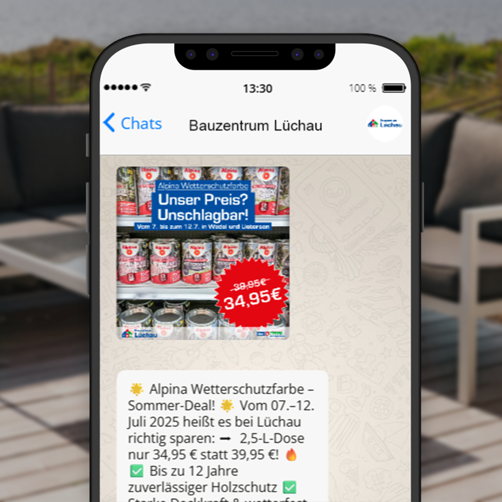 Exklusive Angebote auf WhatsApp