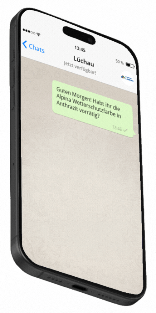 Smartphone-Animation des Lüchau WhatsApp-Kanals