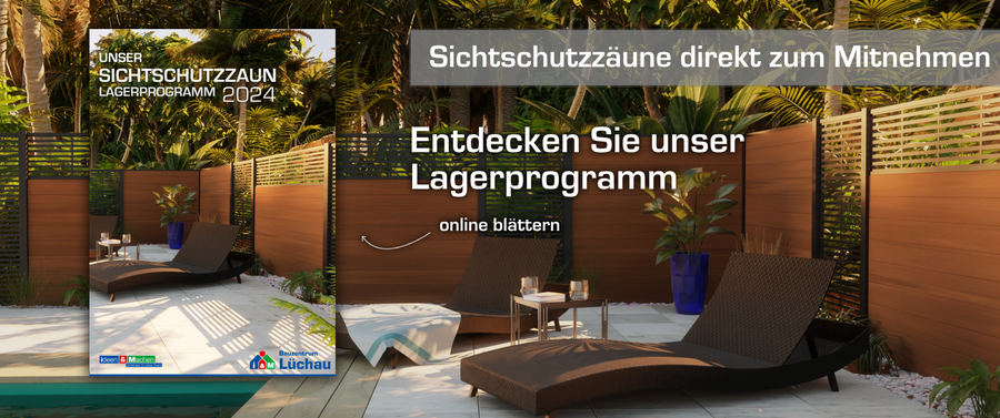 Deckblatt Sichtschutz-Katalog vom Bauzentrum Lüchau